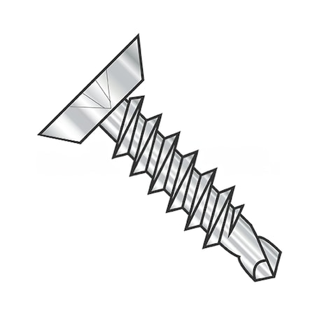 Usa Industrials Self-Drilling Screw, #12-14 x 1 1/2 in, Plain 410 Stainless Steel Flat Head Phillips Drive BULK-SCRW-11139